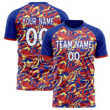 Custom Royal Red Pattern Soccer Jersey