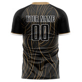 Custom Black Brown Pattern Soccer Jersey