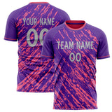 Custom Purple Pink Pattern Soccer Jersey