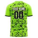 Custom Neon Green Black Pattern Soccer Jersey