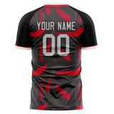 Custom Gray Red Pattern Soccer Jersey