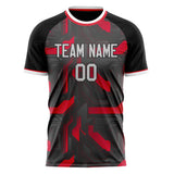 Custom Gray Red Pattern Soccer Jersey