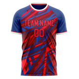 Custom Red Royal Pattern Soccer Jersey