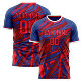 Custom Red Royal Pattern Soccer Jersey