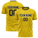 Custom Gold Black Pattern Soccer Jersey