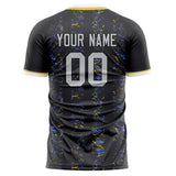 Custom Black Gray Pattern Soccer Jersey