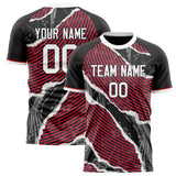 Custom Gray Red Pattern Soccer Jersey