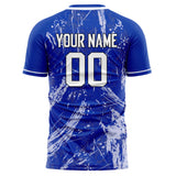 Custom Blue White Pattern Soccer Jersey