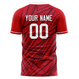 Custom Red White Pattern Soccer Jersey