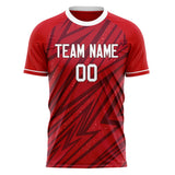 Custom Red White Pattern Soccer Jersey