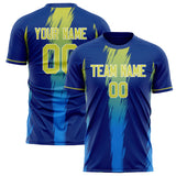 Custom Royal Yellow Pattern Soccer Jersey