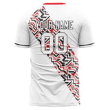 Custom White Black Pattern Soccer Jersey