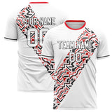 Custom White Black Pattern Soccer Jersey