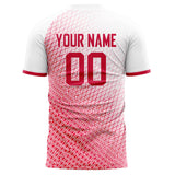 Custom Red White Pattern Soccer Jersey