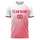 Custom Red White Pattern Soccer Jersey