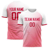 Custom Red White Pattern Soccer Jersey