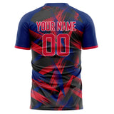 Custom Red Black Pattern Soccer Jersey