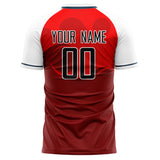 Custom Red White Pattern Soccer Jersey