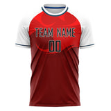 Custom Red White Pattern Soccer Jersey