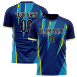 Custom Royal Blue Pattern Soccer Jersey