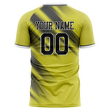 Custom Yellow Gray Pattern Soccer Jersey