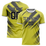 Custom Yellow Gray Pattern Soccer Jersey