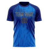 Custom Blue Royal Pattern Soccer Jersey