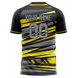 Custom Gray Yellow Pattern Soccer Jersey