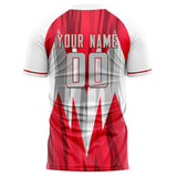 Custom Red White Pattern Soccer Jersey