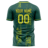 Custom Green Yellow Pattern Soccer Jersey