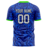 Custom Blue Gray Pattern Soccer Jersey