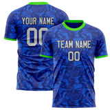 Custom Blue Gray Pattern Soccer Jersey