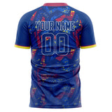 Custom Royal Red Pattern Soccer Jersey