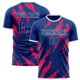 Custom Royal Red Pattern Soccer Jersey