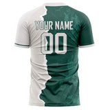 Custom Green Gray Pattern Soccer Jersey