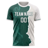 Custom Green Gray Pattern Soccer Jersey