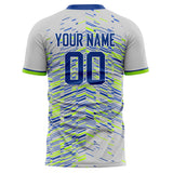 Custom Gray Royal Pattern Soccer Jersey