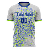 Custom Gray Royal Pattern Soccer Jersey