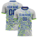 Custom Gray Royal Pattern Soccer Jersey