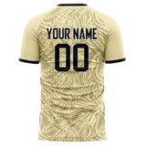 Custom Cream Black Pattern Soccer Jersey