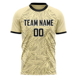 Custom Cream Black Pattern Soccer Jersey