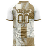 Custom White Brown Pattern Soccer Jersey