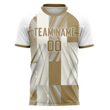 Custom White Brown Pattern Soccer Jersey