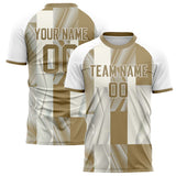 Custom White Brown Pattern Soccer Jersey