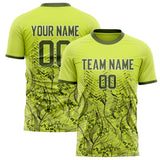 Custom Green Gray Pattern Soccer Jersey