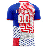 Custom Red White Pattern Soccer Jersey