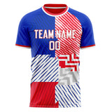 Custom Red White Pattern Soccer Jersey