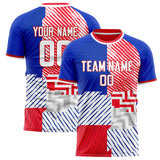 Custom Red White Pattern Soccer Jersey