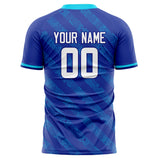 Custom Royal White Pattern Soccer Jersey