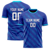 Custom Royal White Pattern Soccer Jersey